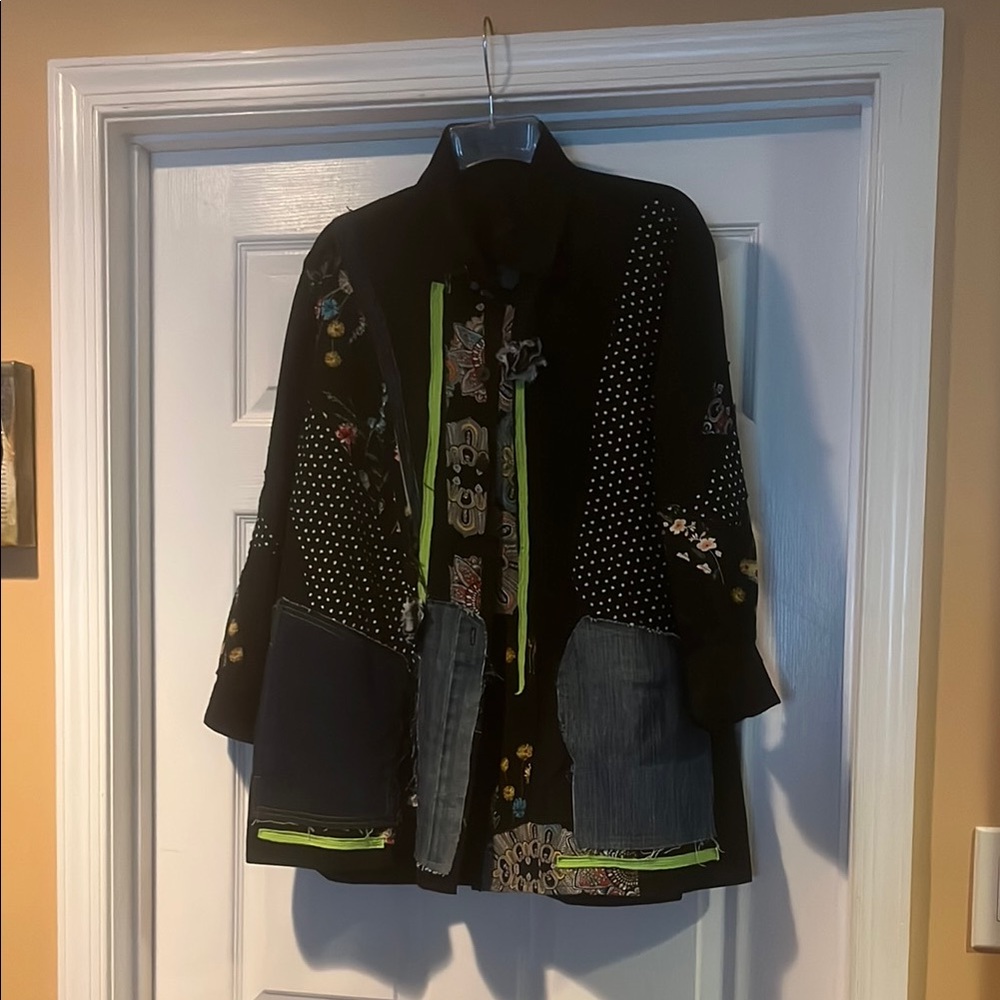 Ela Black Patchwork Jacket - image 1